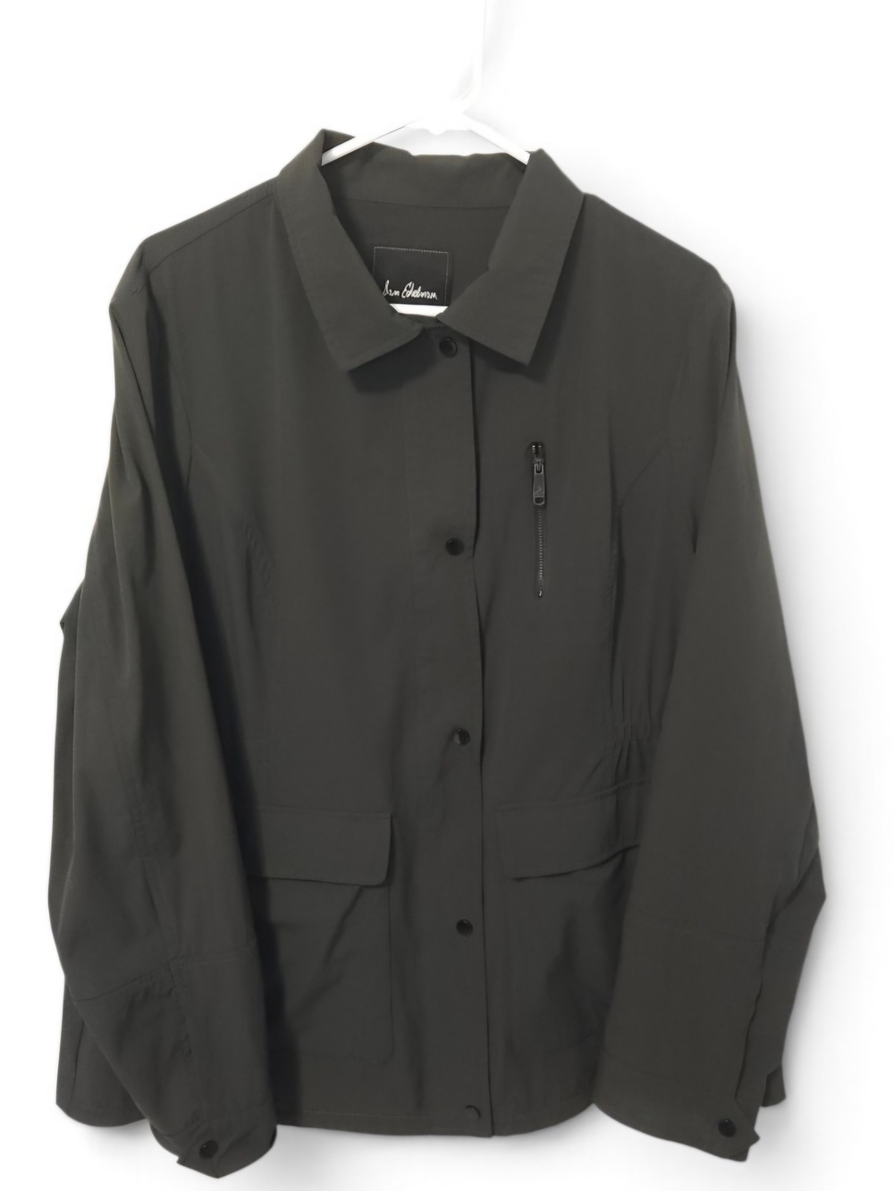 Sam Edelman Green Utility Jacket with Zip Chest Pocket